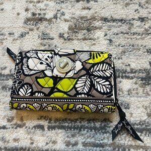 Vera Bradley Black and Green Floral Wallet